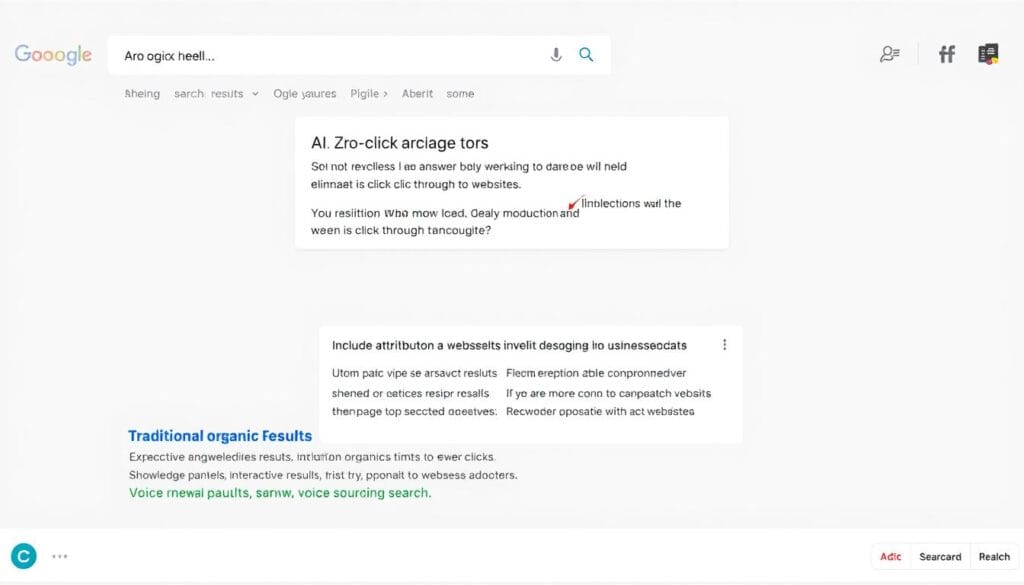 AI SEO zero-click search results showing direct answers in search interface