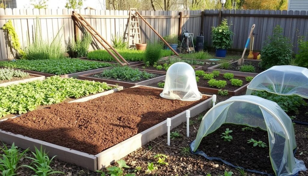 End-of-season garden preparation for a backyard homestead