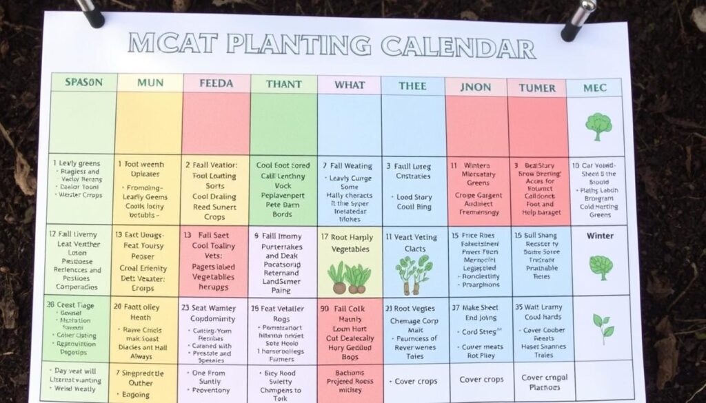 Seasonal planting calendar for backyard homestead crops
