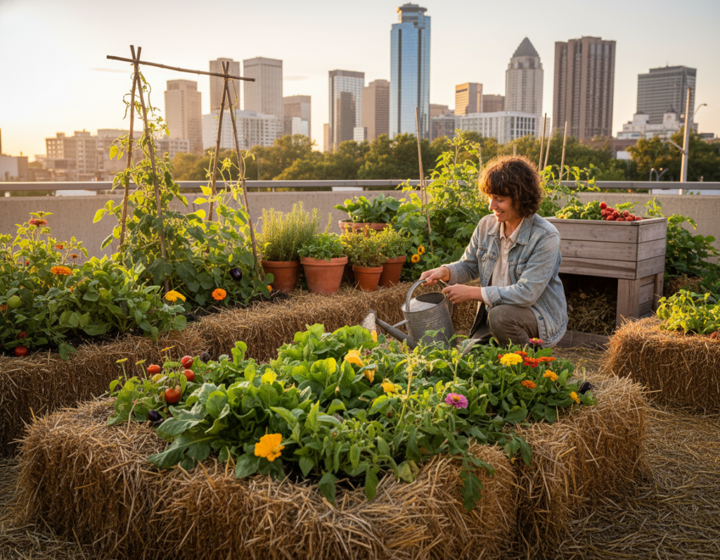 hay bale gardening