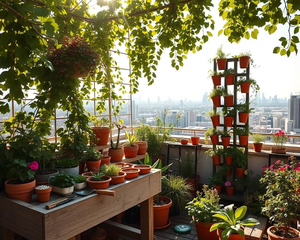 urban gardening setup